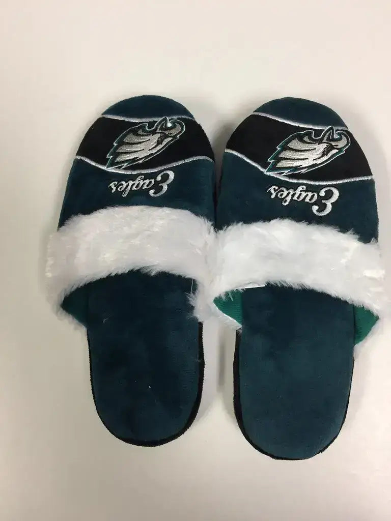 Philadelphia Eagles Womens Stripe Logo Slippers - X-Large (11-12)