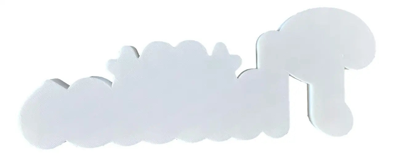 White cloud-shaped plaque with Philadelphia Phillies logo for man cave wall décor