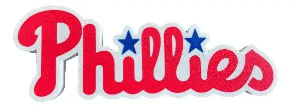 Philadelphia Phillies logo sign with red Phillies logo and blue stars for man cave decor