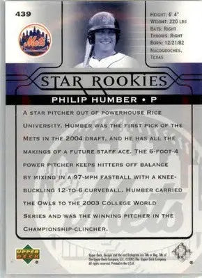 Philip Humber - 2005 Upper Deck - #439 - RC,AUTO Baseball - Baseball Card Single