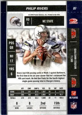 Philip Rivers - 2009 Playoff Contenders - #81 - Football - Football Card Single