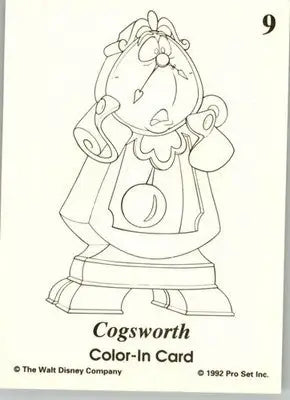 Philippe / Cogsworth - 1992 Pro Set Beauty and the Beast - #C9 - Color in Cards - Entertainment Card Single