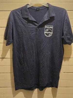 Philips Polo Mens XL Navy Short Sleeve Logo Crest Work Shirt Screen Stars - Apparel