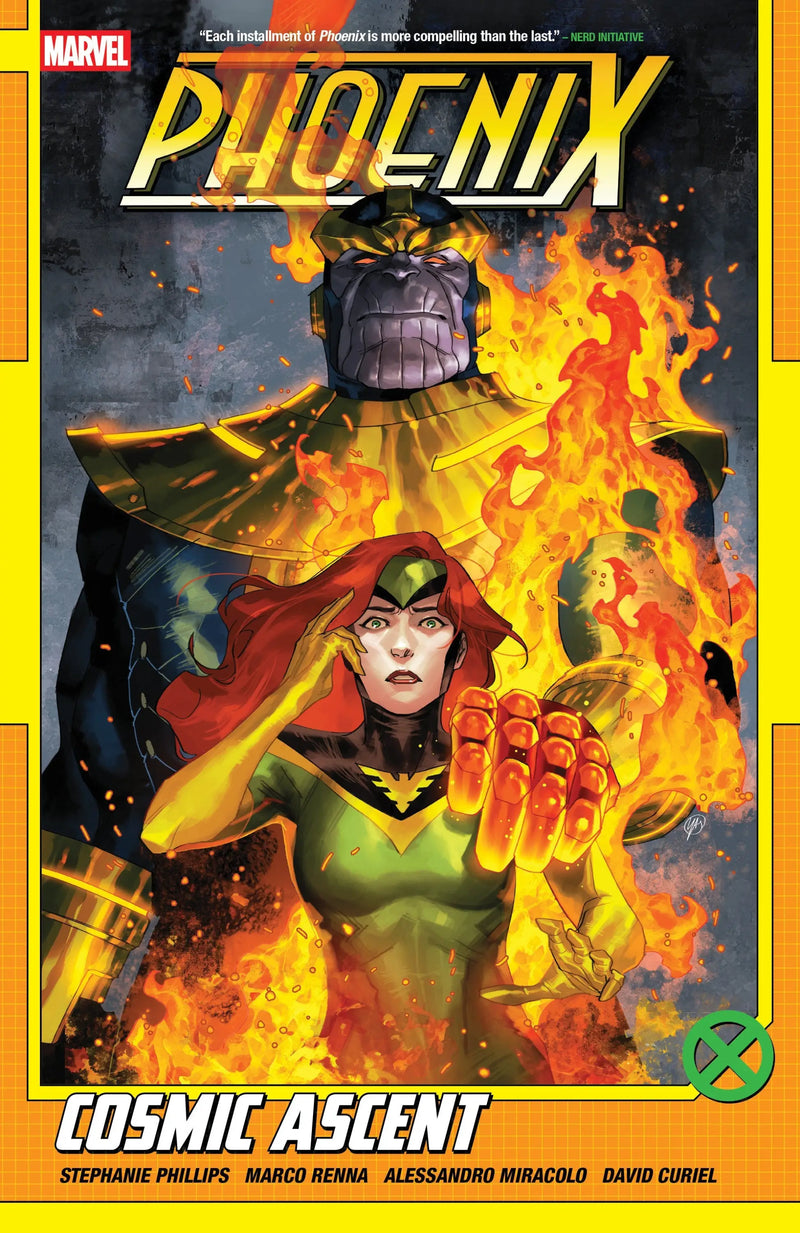Comic book cover of Jean Grey as Phoenix battling Thanos from Phoenix Volume 2