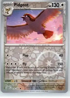Pidgeot - SV: Scarlet & Violet 151 - Reverse Holo NM - #018/165 - Pokémon Card Single