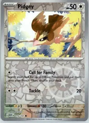 Pidgey - SV: Scarlet & Violet 151 - 016/165 - Reverse Holo NM - Pokémon Card Single