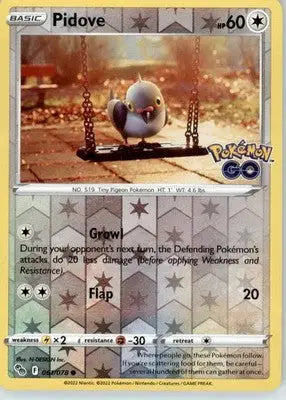 Pidove - Pokemon GO - Reverse Holo LP - #061/078 - Pokémon Card Single