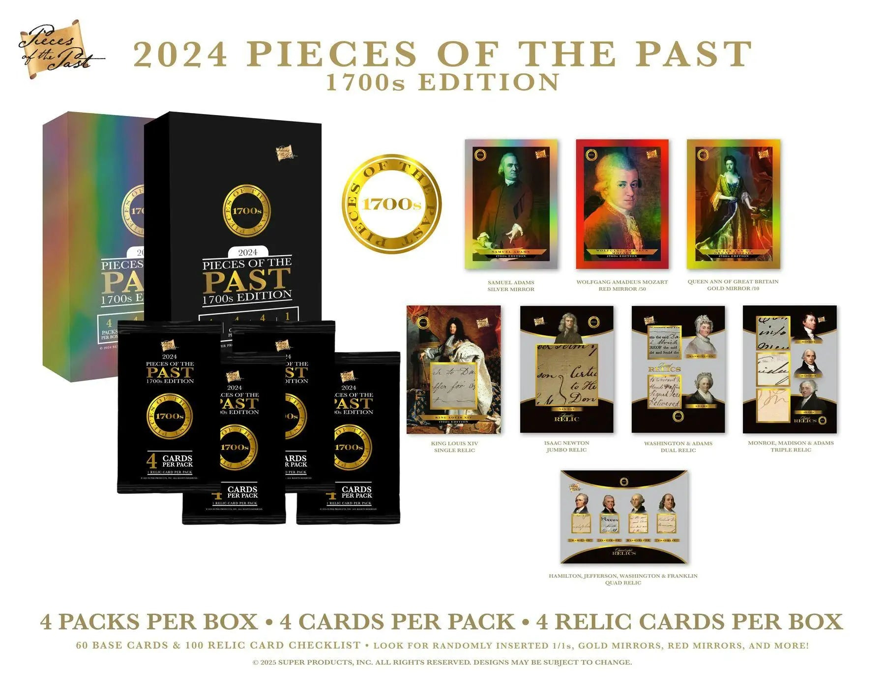 2024 Pieces of the Past 1700s Edition trading cards inside Hobby Box Super Break 2024
