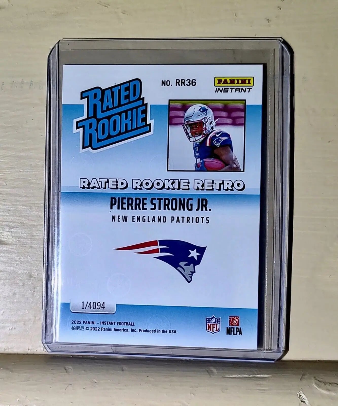 Pierre Strong Jr. 2022 NFL Panini #36 Rated Rookie Retro Football Card 1/4094 - Football Card Single