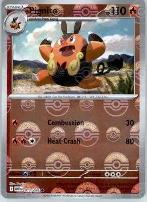Pignite - Poke Ball Pattern - SV: White Flare - 012/086 - Holo NM - Pokémon Card Single