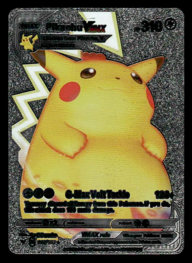 Pikachu VMax Silver Foil Premium Fan Art Pokemon Collector Card 044/185 NM - Pokémon Card Single