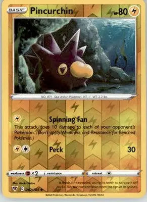 Pincurchin - SWSH04: Vivid Voltage - 062/185 - Reverse Holo LP - Pokémon Card Single