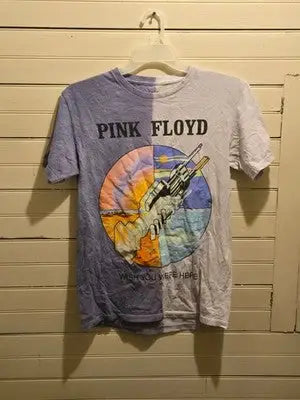 Pink FloydShirt Mens M Wish You Were Here Split Dye Purple White Graphic Tee - Apparel