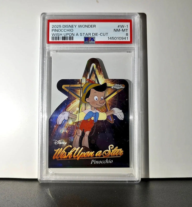 Pinocchio 2025 Topps Chrome Disney #W-1 Wish Upon A Star Die Cut Pinocchio PSA 8 - Non-Sports Card Single