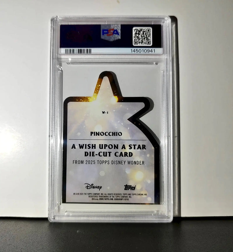 Pinocchio 2025 Topps Chrome Disney #W-1 Wish Upon A Star Die Cut Pinocchio PSA 8 - Non-Sports Card Single
