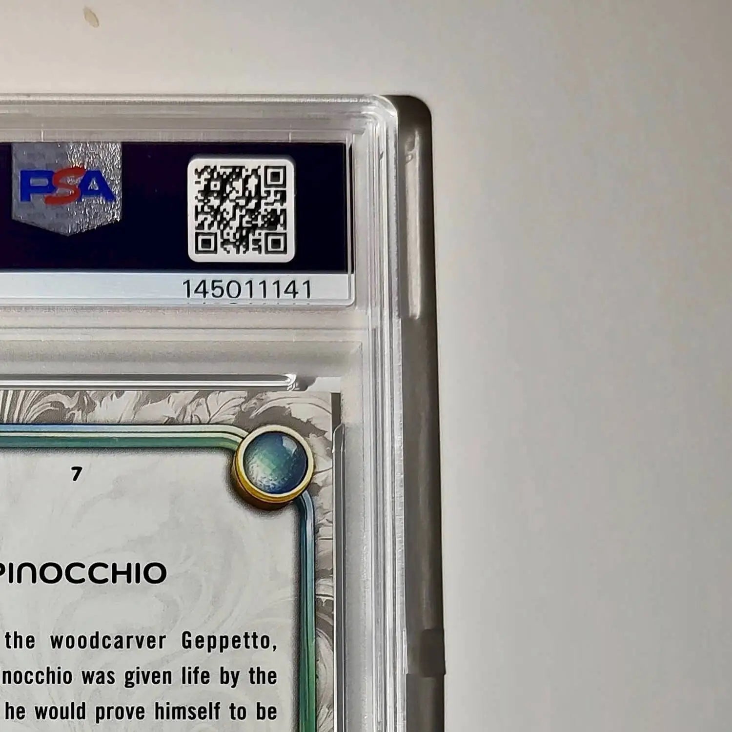 Pinocchio 2025 Topps Disney Wonder #7 Winter Variant Card Pinocchio PSA 8