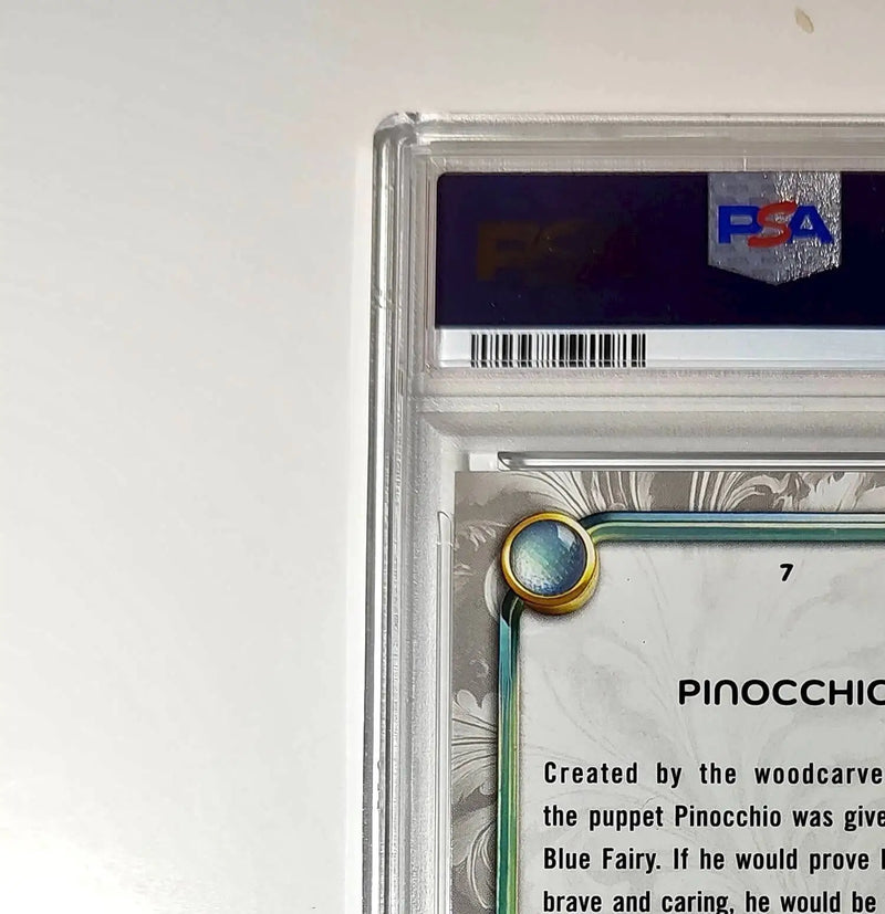 Pinocchio 2025 Topps Disney Wonder #7 Winter Variant Card Pinocchio PSA 8