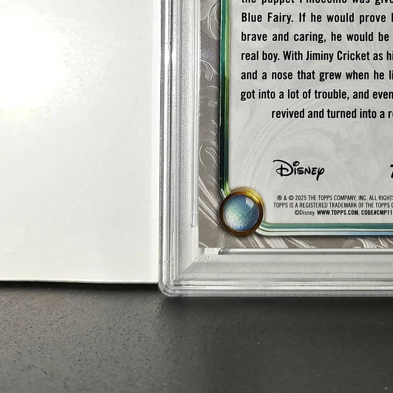 Pinocchio 2025 Topps Disney Wonder #7 Winter Variant Card Pinocchio PSA 8