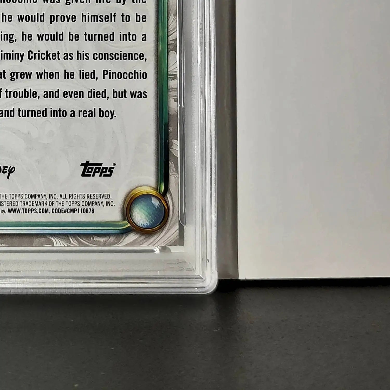 Pinocchio 2025 Topps Disney Wonder #7 Winter Variant Card Pinocchio PSA 8
