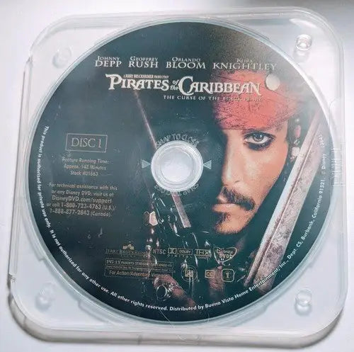 Pirates of the Caribbean The Curse of the Black Pearl DVD featuring Johnny Depp