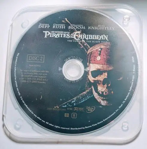 Pirates of the Caribbean The Curse of the Black Pearl DVD Disc 2 featuring Johnny Depp