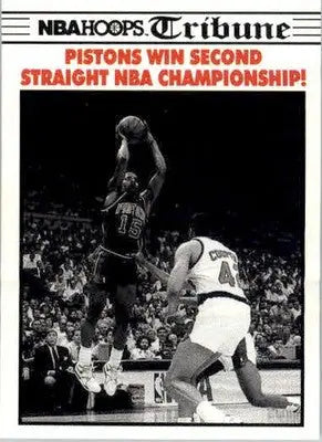 Pistons Win Second Straight NBA Championship! - 1990-91 Hoops - #341a - Basketball Card Single