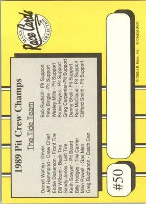 Pit Crew Champs - 1990 Maxx - #50 - Racing - Racing Card Single