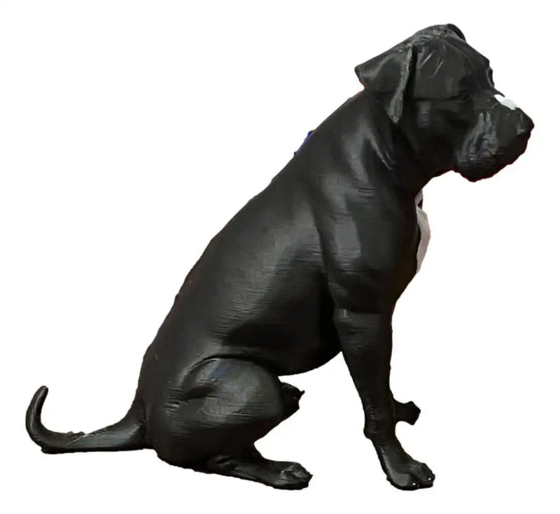 Pitbull Lab Mix Dog Figurine 3D Printed Black & White Dog Lover Gift Decor - Other