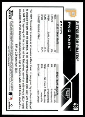 Pittsburgh Pirates 2023 Topps Rainbow Foil #430 Pittsburgh Pirates - Baseball Card Single