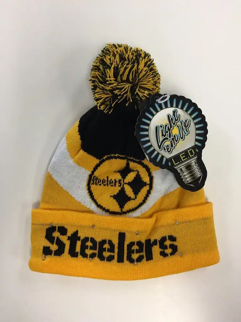 Pittsburgh Steelers Big Logo Colorblock Light Up Beanie