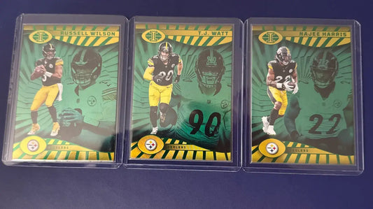 Pittsburgh Steelers Lot Emerald 2024 Panini Illusions Wilson Harris Watt - Football Card Singles
