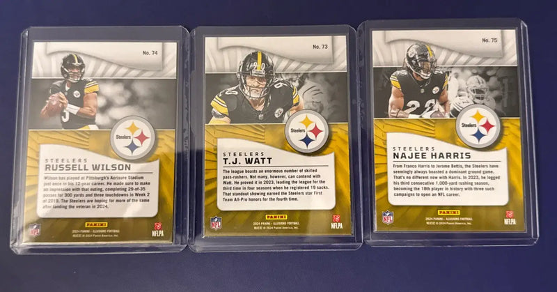 Pittsburgh Steelers Lot Emerald 2024 Panini Illusions Wilson Harris Watt - Football Card Single
