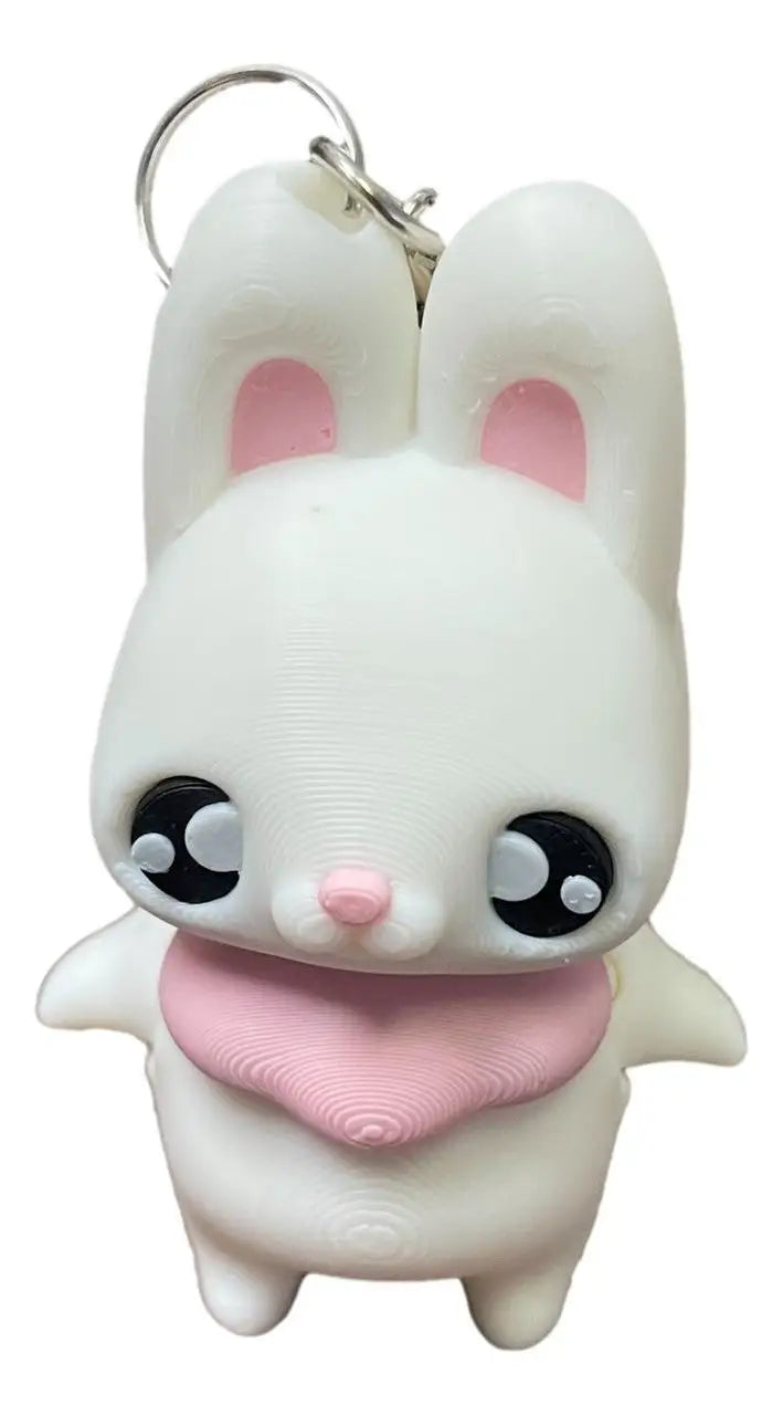 Pixie Bunny Keychain – Cute 3D Printed Bunny Figurine - Other