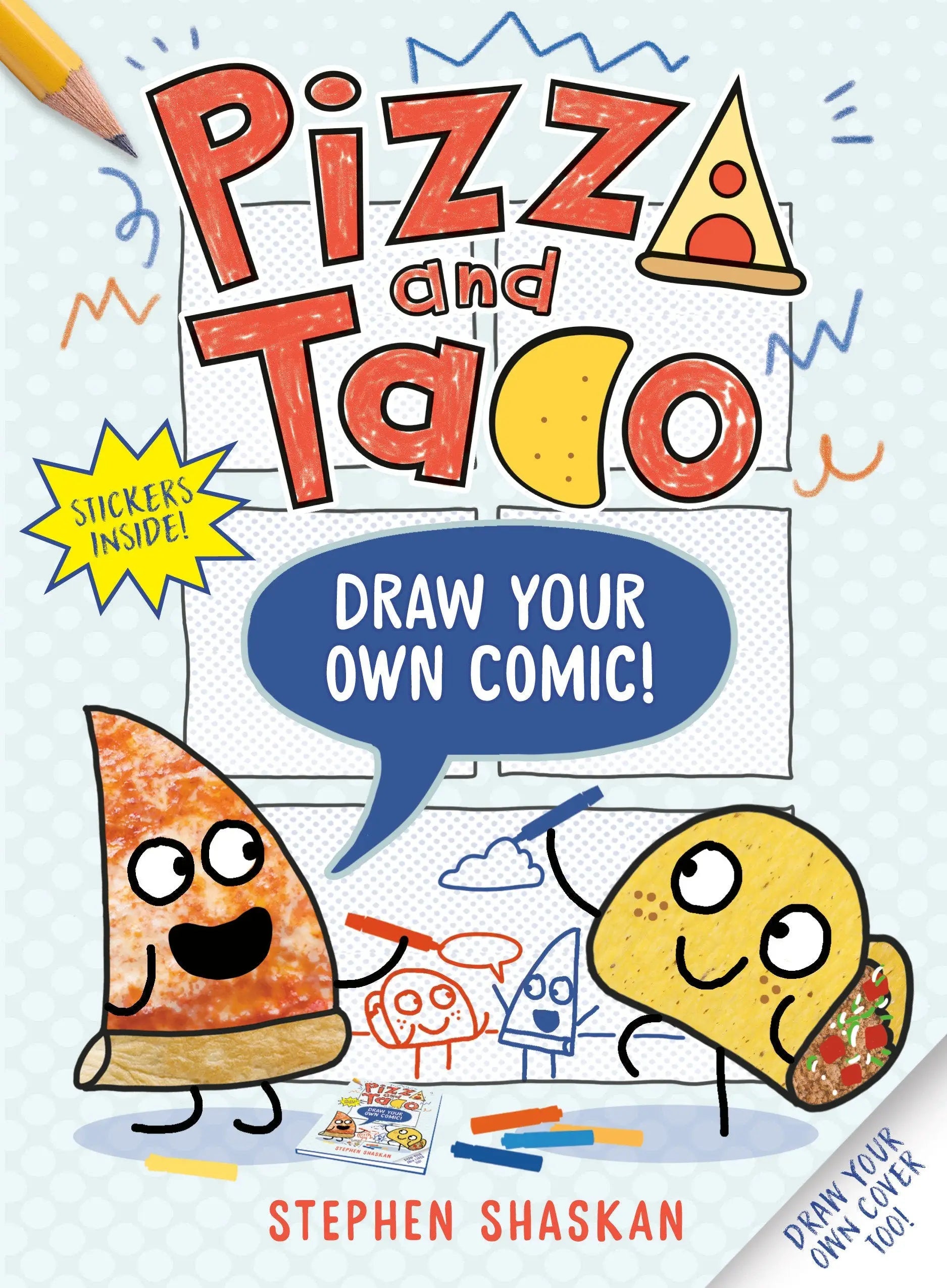 Children’s comic book cover for Pizza And Taco Draw Your Own Comic super-awesome comic product