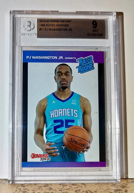 PJ Washington Jr 2019-20 Panini NBA #11 Rated Rookies 1/3431 BGS 9 Hornets - Basketball Card Single