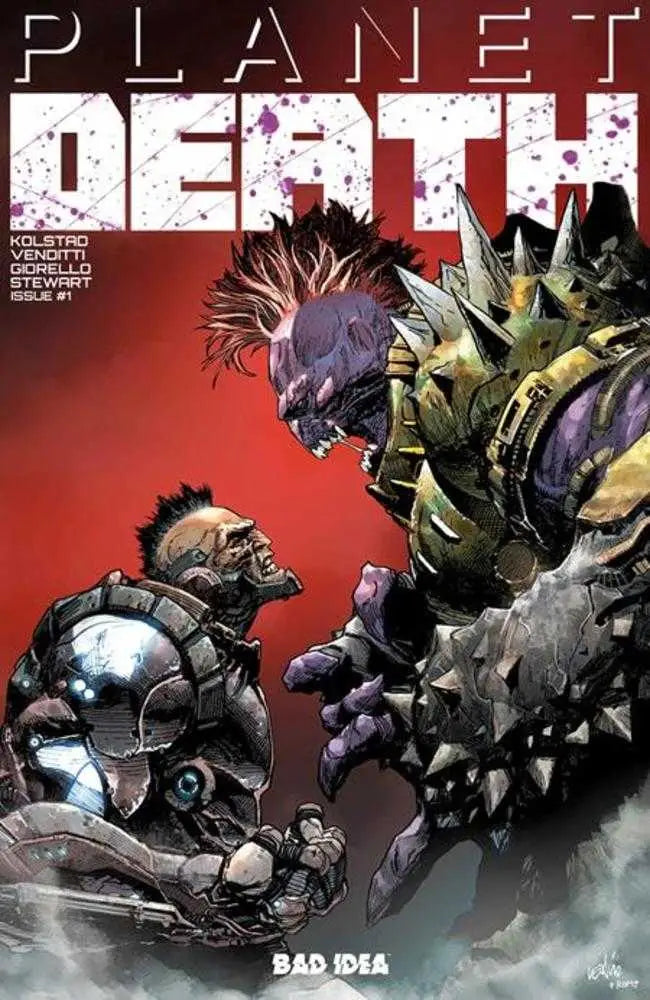 Comic book cover B Leinil Francis Yu featuring monstrous figures from Planet Death