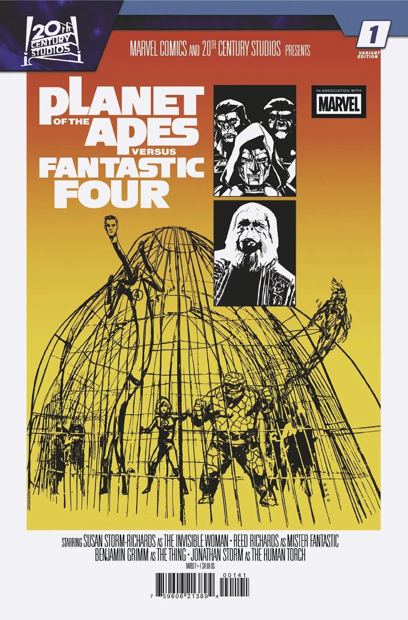 Planet Of The Apes vs. Fantastic Four #1 Phil Noto Movie Homage Variant - Back Issues
