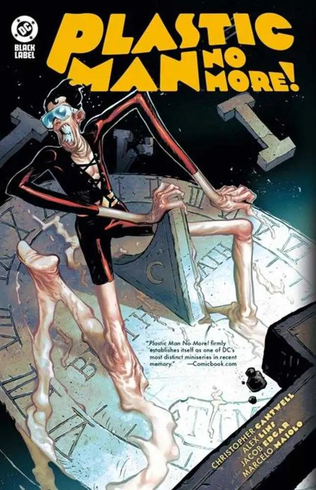 Plastic Man comic book cover displayed on the Plastic Man No More Hardcover before mature readers
