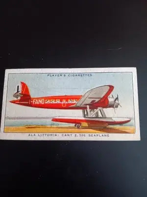 Players Cigarettes International Air Liners #28 ALA Littoria Seaplane card. EX - Non-Sports Card Single