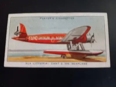 Players Cigarettes International Air Liners #28 ALA Littoria Seaplane card. EX - Non-Sports Card Single