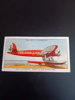 Players Cigarettes International Air Liners #28 ALA Littoria Seaplane card. EX - Non-Sports Card Single