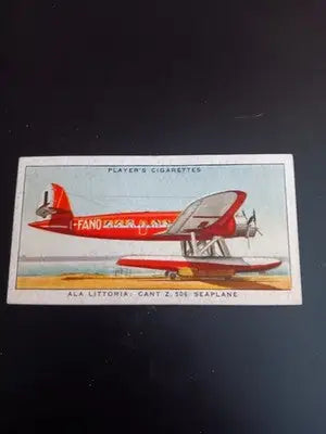 Players Cigarettes International Air Liners #28 ALA Littoria Seaplane card. EX - Non-Sports Card Single