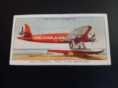 Players Cigarettes International Air Liners #28 ALA Littoria Seaplane card. EX - Non-Sports Card Single