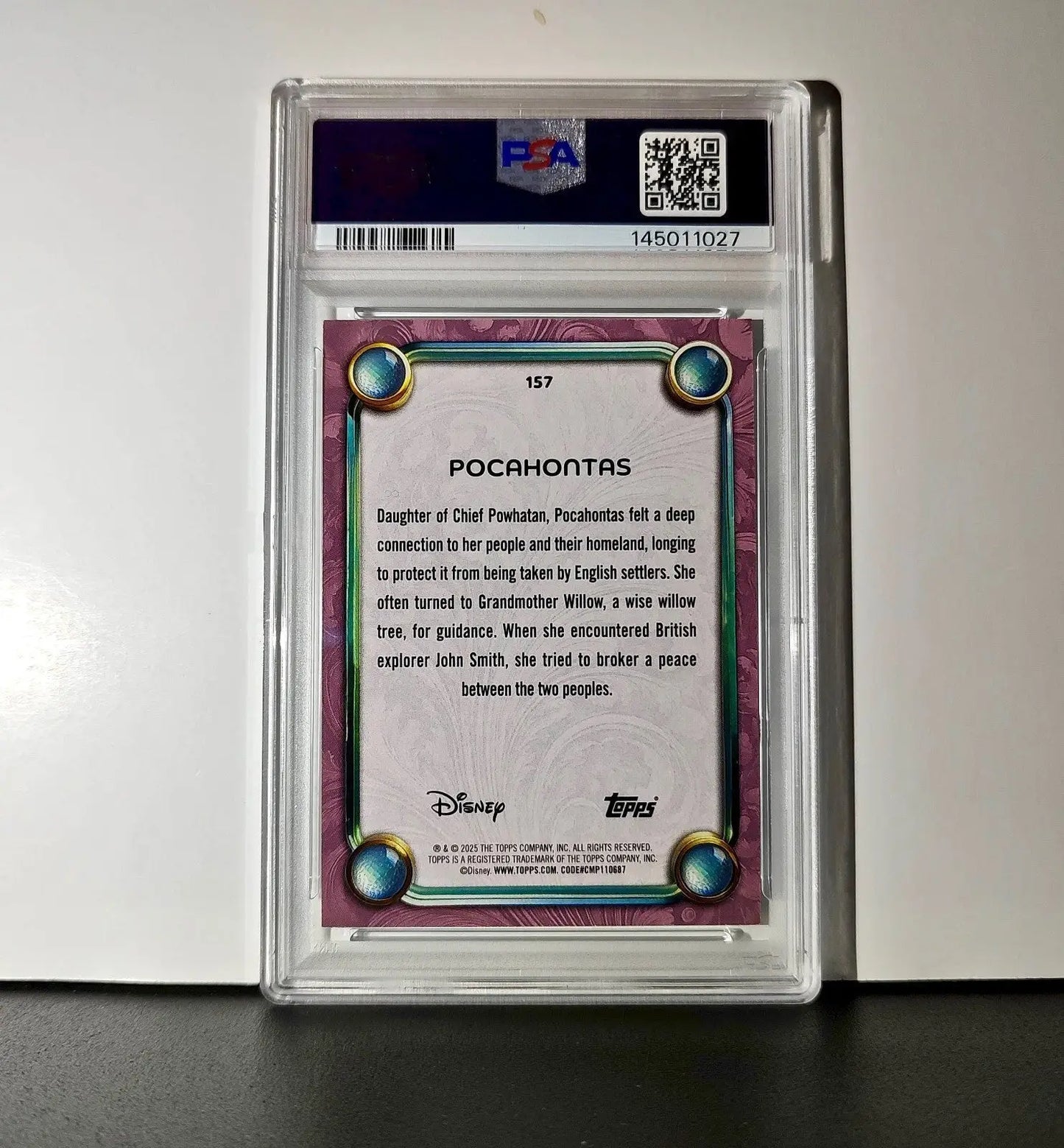 Pocahontas 2025 Topps Disney Cartoon Princess #157 Card Pocahontas PSA 10 - Non-Sports Card Single