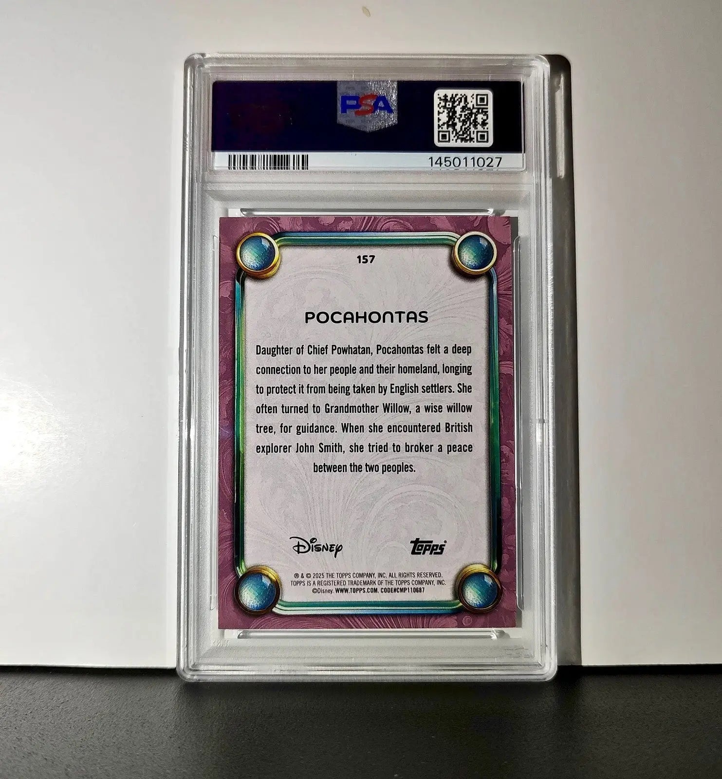 Pocahontas 2025 Topps Disney Cartoon Princess #157 Card Pocahontas PSA 10 - Non-Sports Card Single