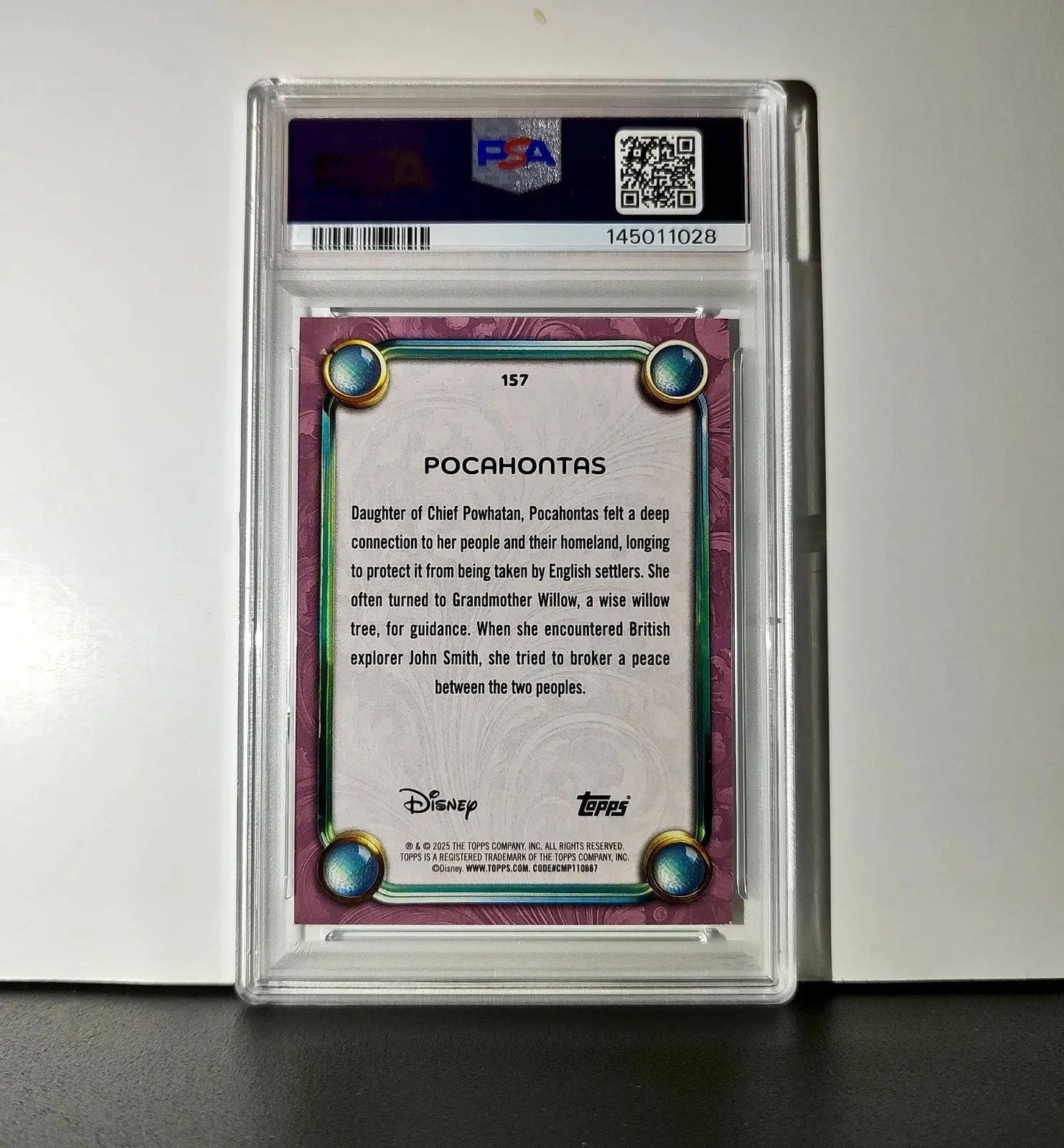 Pocahontas 2025 Topps Disney Cartoon Princess #157 Card Pocahontas PSA 9 MT - Non-Sports Card Single