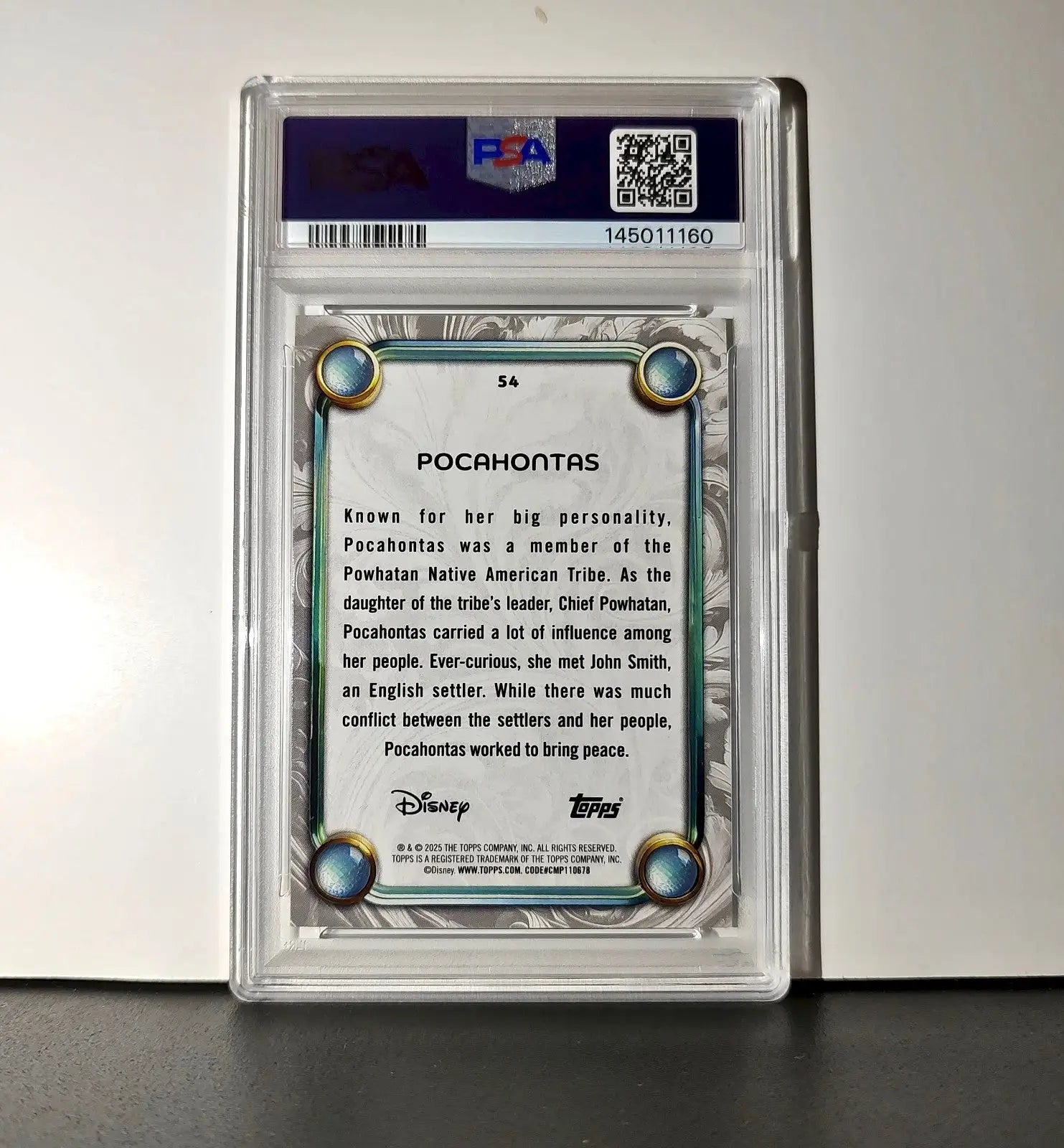 Pocahontas 2025 Topps Disney Wonder #54 Winter Variant Card Pocahontas PSA 9