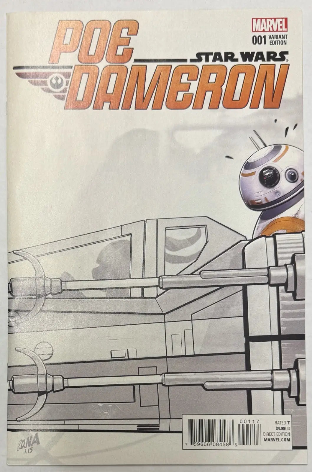 Poe Dameron No. 1 (1st printing variant sketch cover - David Nakayama) - Comic Book