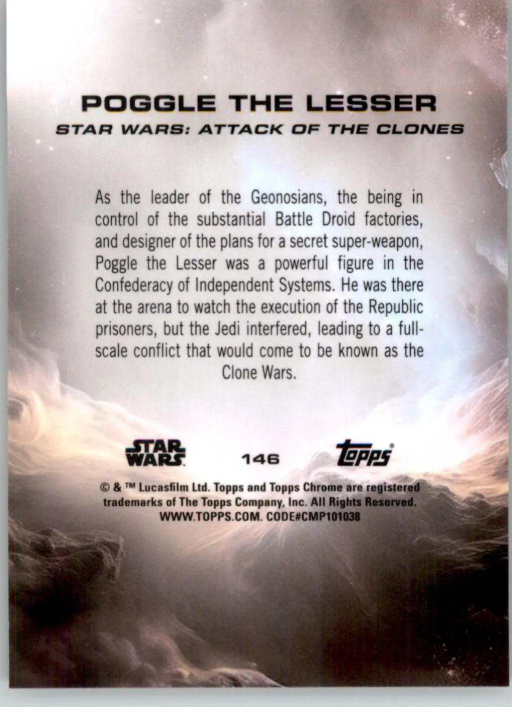 Poggle the Lesser - 2025 Topps Chrome Star Wars Sapphire - #146 - Non_sport - Star Wars Card Single