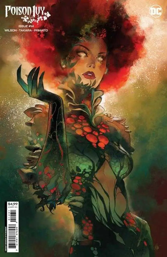 Comic book cover of Poison Ivy #14 with afro figure amidst red berries and green leaves